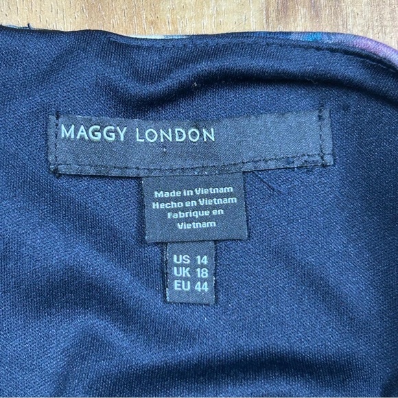 Maggy London Women’s Floral Print Midi Dress in Multicolor Size 14 - Picture 4 of 10